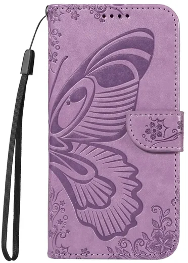 Samsung Galaxy A56 Hoesje Wallet Vlinder Book Case Kunstleer Paars afbeelding 6