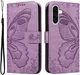 Samsung Galaxy A56 Hoesje Wallet Vlinder Book Case Kunstleer Paars