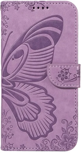 Samsung Galaxy S24 FE Hoesje Wallet Vlinder Book Case Kunstleer Paars afbeelding 9