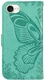 Apple iPhone 17e / 16e Hoesje Wallet Vlinder Book Case Kunstleer Groen afbeelding 9