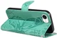 Apple iPhone 17e / 16e Hoesje Wallet Vlinder Book Case Kunstleer Groen afbeelding 6