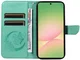 Samsung Galaxy A57 Hoesje Wallet Vlinder Book Case Kunstleer Groen afbeelding 6