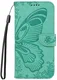 Samsung Galaxy A56 Hoesje Wallet Vlinder Book Case Kunstleer Groen afbeelding 6