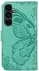 Samsung Galaxy S25 FE Hoesje Wallet Vlinder Book Case Kunstleer Groen afbeelding 10