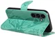 Samsung Galaxy S25 FE Hoesje Wallet Vlinder Book Case Kunstleer Groen afbeelding 3