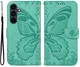 Samsung Galaxy S25 FE Hoesje Wallet Vlinder Book Case Kunstleer Groen