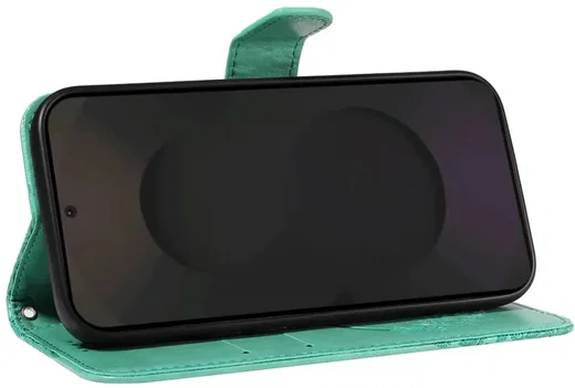Samsung Galaxy S25 FE Hoesje Wallet Vlinder Book Case Kunstleer Groen afbeelding 2