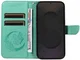 Samsung Galaxy S25 FE Hoesje Wallet Vlinder Book Case Kunstleer Groen afbeelding 5