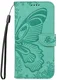 Samsung Galaxy S25 FE Hoesje Wallet Vlinder Book Case Kunstleer Groen afbeelding 9
