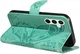 Samsung Galaxy S24 FE Hoesje Wallet Vlinder Book Case Kunstleer Groen afbeelding 6