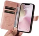 Apple iPhone 17e / 16e Hoesje Wallet Vlinder Book Case Kunstleer Roze Goud afbeelding 7