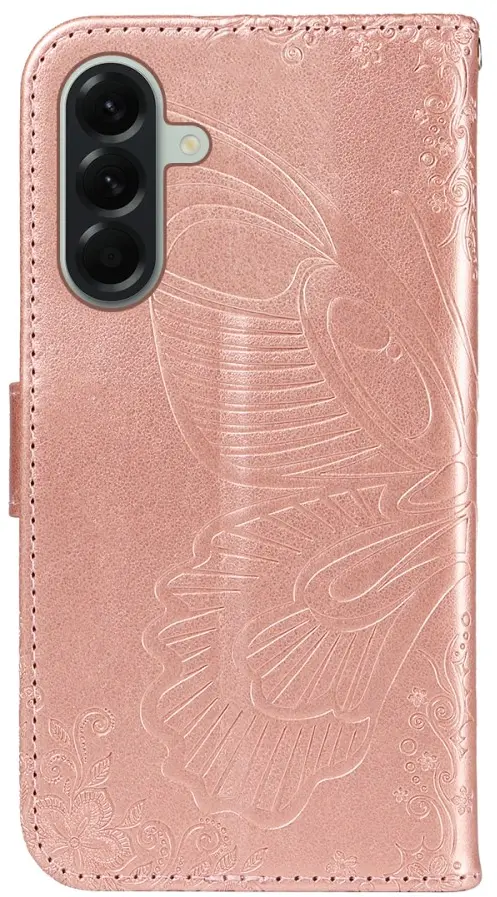 Samsung Galaxy A57 Hoesje Wallet Vlinder Book Case Kunstleer Roze Goud afbeelding 10