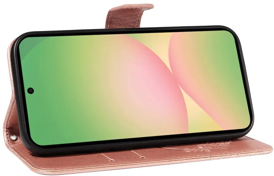 Samsung Galaxy A57 Hoesje Wallet Vlinder Book Case Kunstleer Roze Goud afbeelding 12