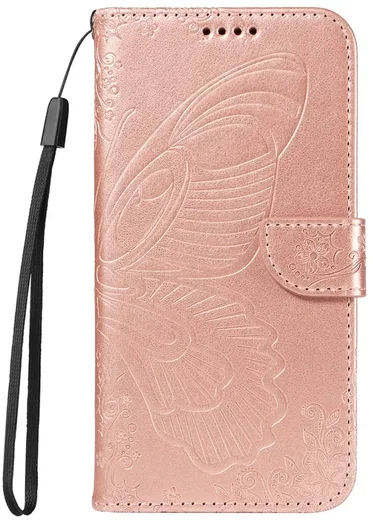 Samsung Galaxy A57 Hoesje Wallet Vlinder Book Case Kunstleer Roze Goud afbeelding 9