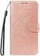 Samsung Galaxy A56 Hoesje Wallet Vlinder Book Case Kunstleer Roze Goud afbeelding 6