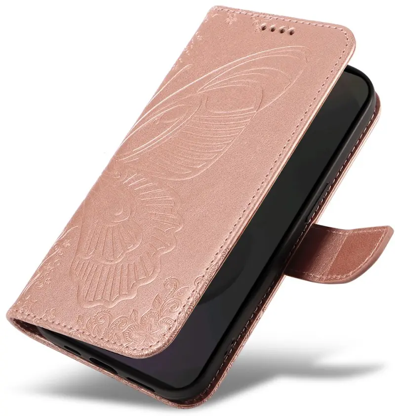 Samsung Galaxy S25 FE Hoesje Wallet Vlinder Book Case Kunstleer Roze Goud afbeelding 12