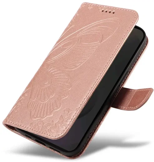 Samsung Galaxy S25 FE Hoesje Wallet Vlinder Book Case Kunstleer Roze Goud afbeelding 12