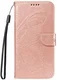 Samsung Galaxy S25 FE Hoesje Wallet Vlinder Book Case Kunstleer Roze Goud afbeelding 9