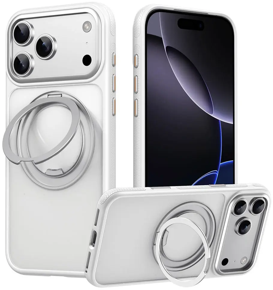 Apple iPhone 17 Pro Premium Hoesje MagSafe Kickstand Wit afbeelding 1