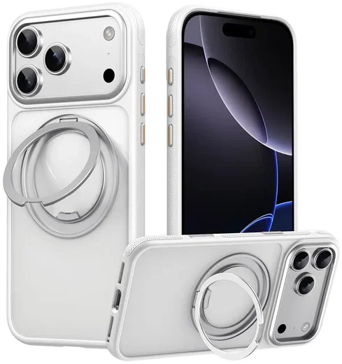 Apple iPhone 17 Pro Premium Hoesje MagSafe Kickstand Wit afbeelding 1