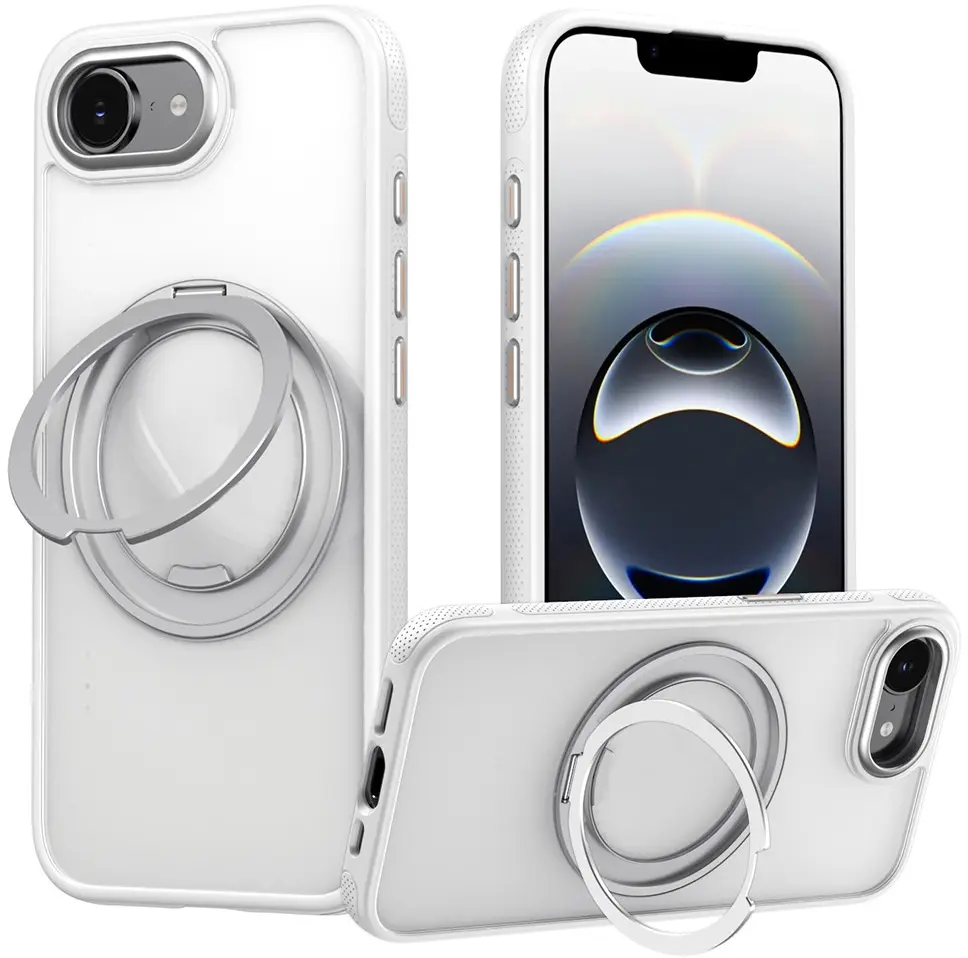 Apple iPhone 17e / 16e Premium Hoesje MagSafe Kickstand Wit afbeelding 1