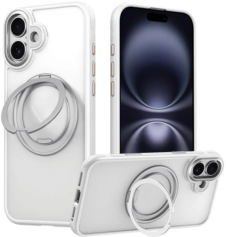 Apple iPhone 16 Premium Hoesje MagSafe Kickstand Wit afbeelding 1
