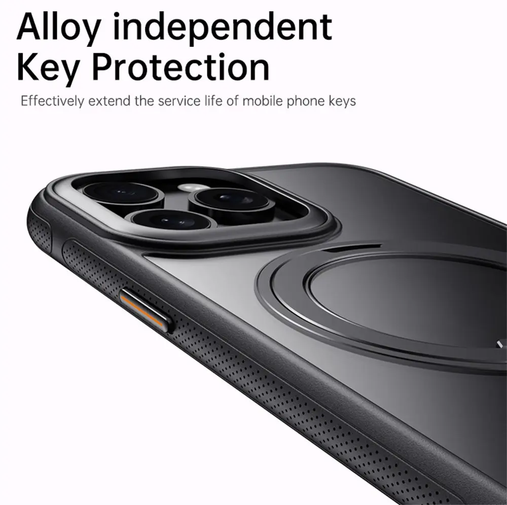 Apple iPhone 16 Pro Premium Hoesje MagSafe Kickstand Zwart afbeelding 6