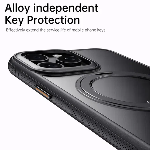 Apple iPhone 16 Pro Premium Hoesje MagSafe Kickstand Zwart afbeelding 6