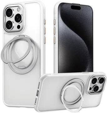 Apple iPhone 16 Pro Max Premium Hoesje MagSafe Kickstand Wit