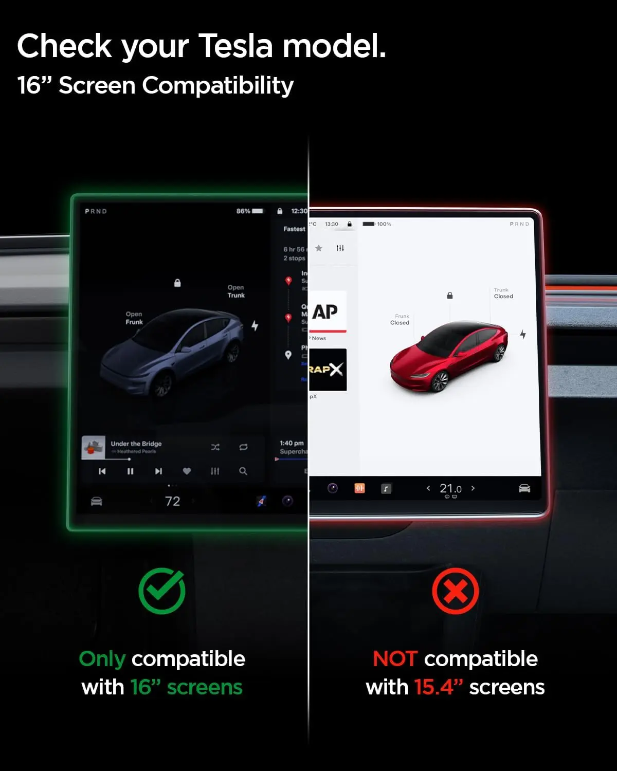 Spigen EZ Fit GLAS.tR Tesla Model Y Anti-Glare Screen Protector afbeelding 8