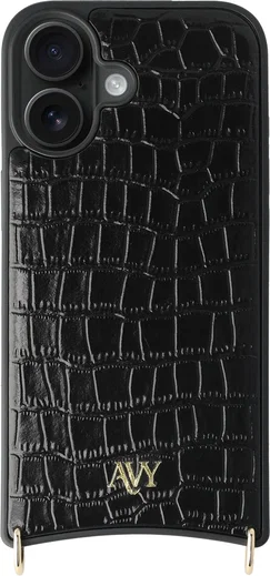 AVY Apple iPhone 16 - Classic Kit - Leather Croco Zwart afbeelding 11