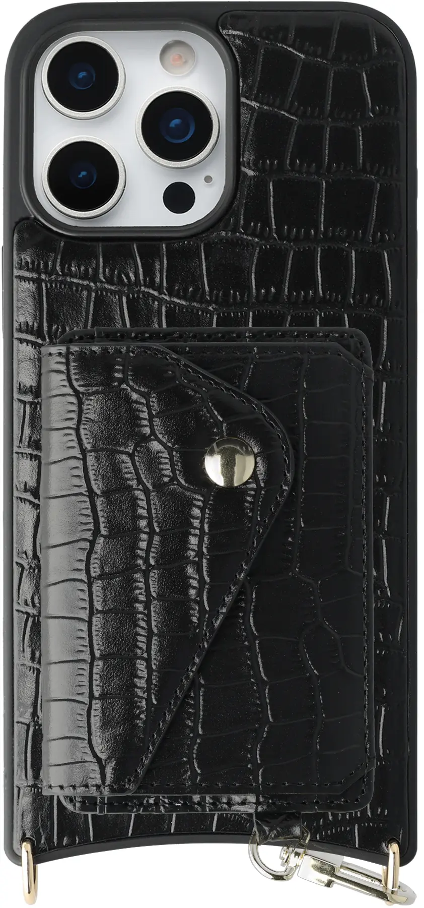 AVY Apple iPhone 16 Pro Max - Classic Kit - Leather Croco Zwart afbeelding 1