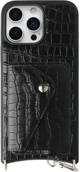 AVY Apple iPhone 16 Pro Max - Classic Kit - Leather Croco Zwart afbeelding