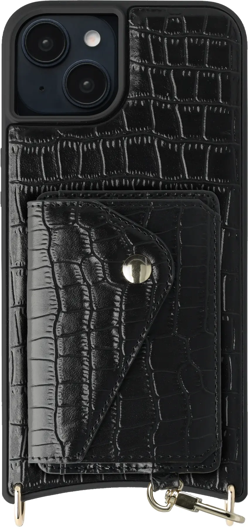 AVY Apple iPhone 15 - Classic Kit - Leather Croco Zwart afbeelding 1