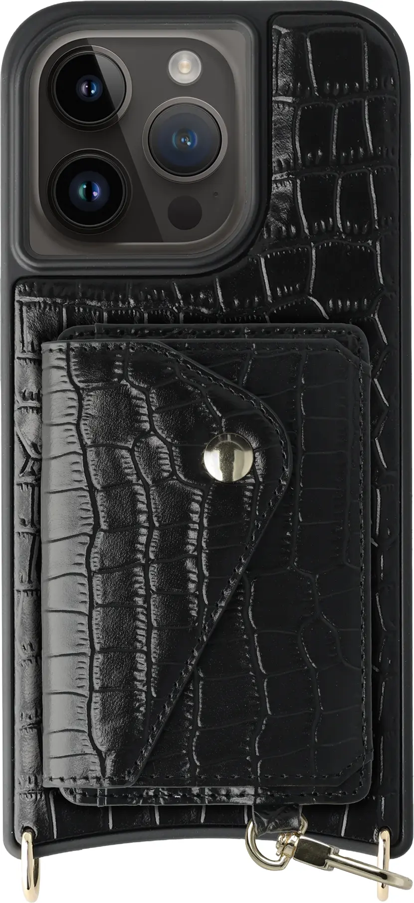 AVY Apple iPhone 15 Pro - Classic Kit - Leather Croco Zwart afbeelding 1