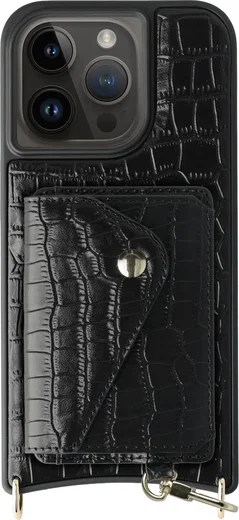 AVY Apple iPhone 15 Pro - Classic Kit - Leather Croco Zwart afbeelding 1