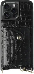 AVY Apple iPhone 15 Pro Max - Classic Kit - Leather Croco Zwart afbeelding