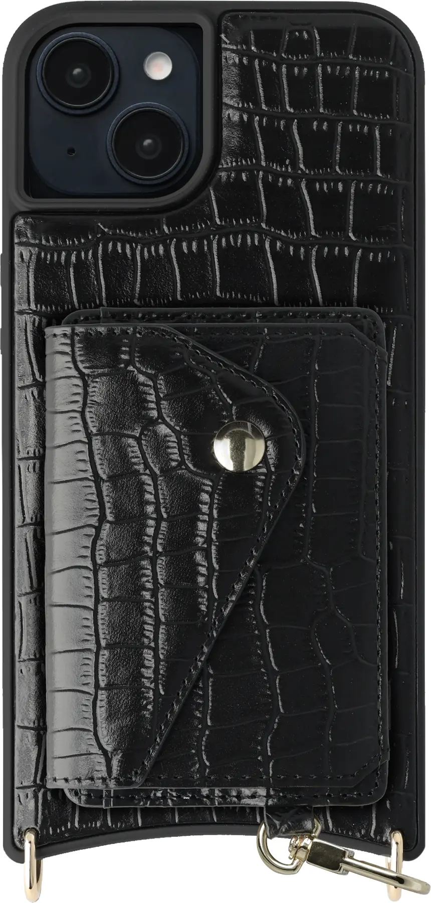 AVY Apple iPhone 14 / 13 - Classic Kit - Leather Croco Zwart afbeelding 1