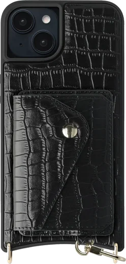 AVY Apple iPhone 14 / 13 - Classic Kit - Leather Croco Zwart afbeelding 1