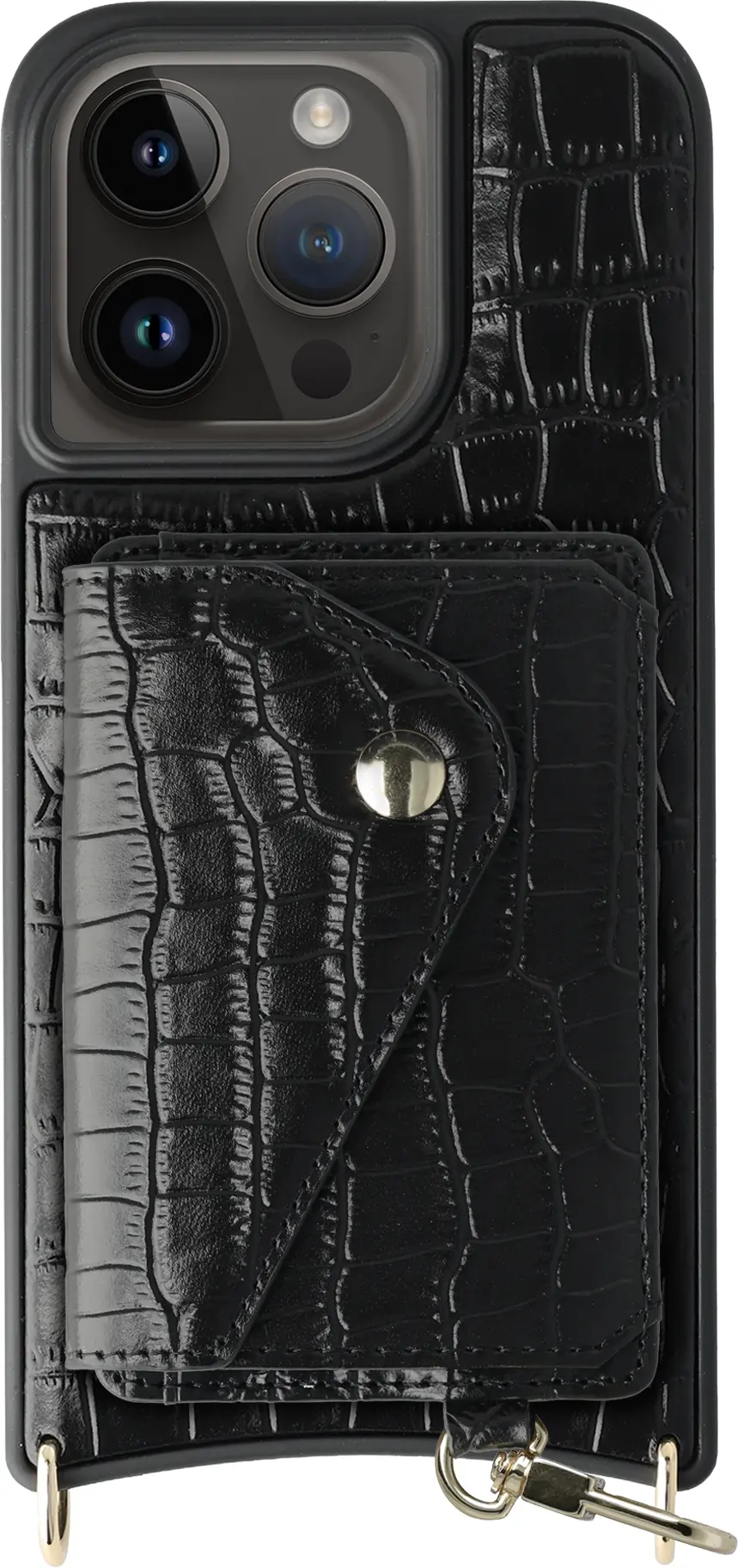 AVY Apple iPhone 14 Pro - Classic Kit - Leather Croco Zwart afbeelding 1