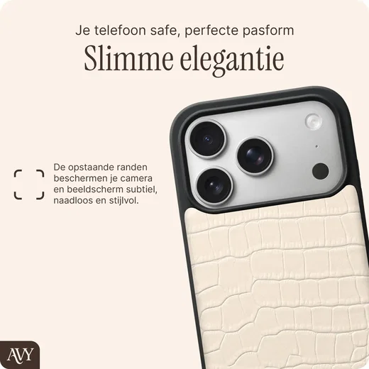 AVY Apple iPhone 17 Pro - Classic Kit - Leather Croco Beige afbeelding 11