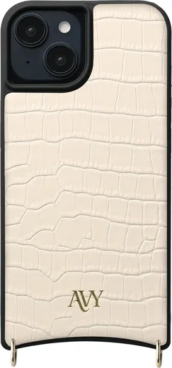 AVY Apple iPhone 14 / 13 - Classic Kit - Leather Croco Beige afbeelding 11