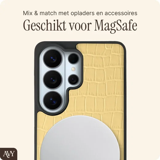 AVY Samsung Galaxy S26 Ultra - Classic Kit - Leather Croco Geel afbeelding 6