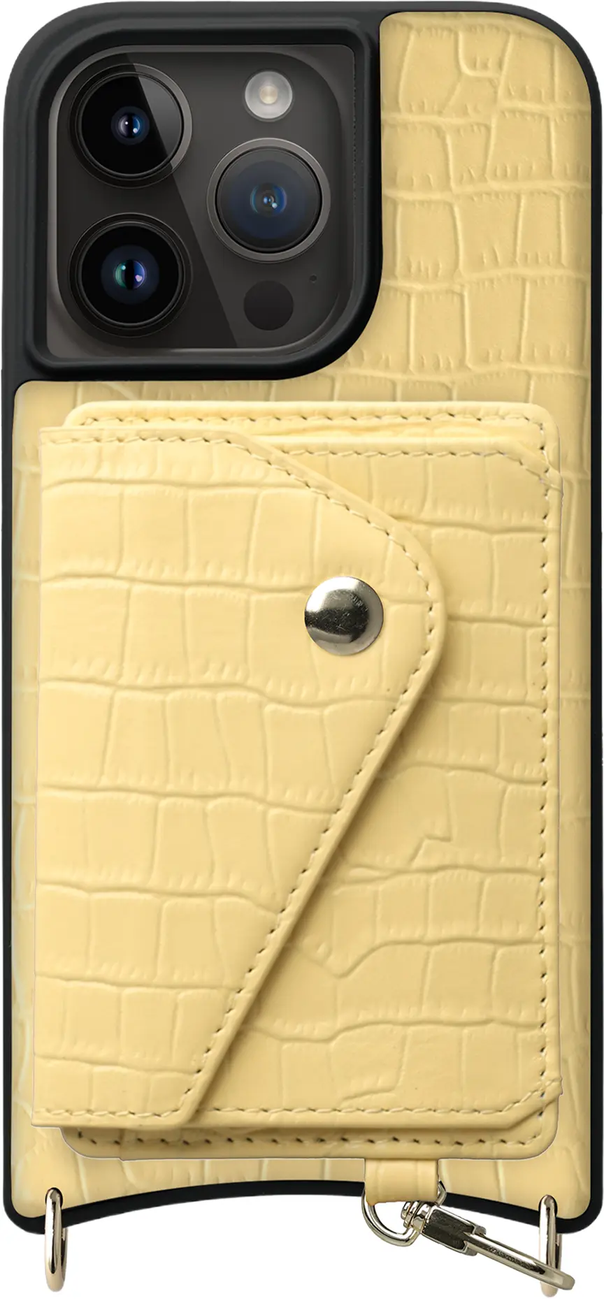 AVY Apple iPhone 15 Pro - Classic Kit - Leather Croco Geel afbeelding 1