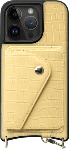 AVY Apple iPhone 15 Pro - Classic Kit - Leather Croco Geel afbeelding 1