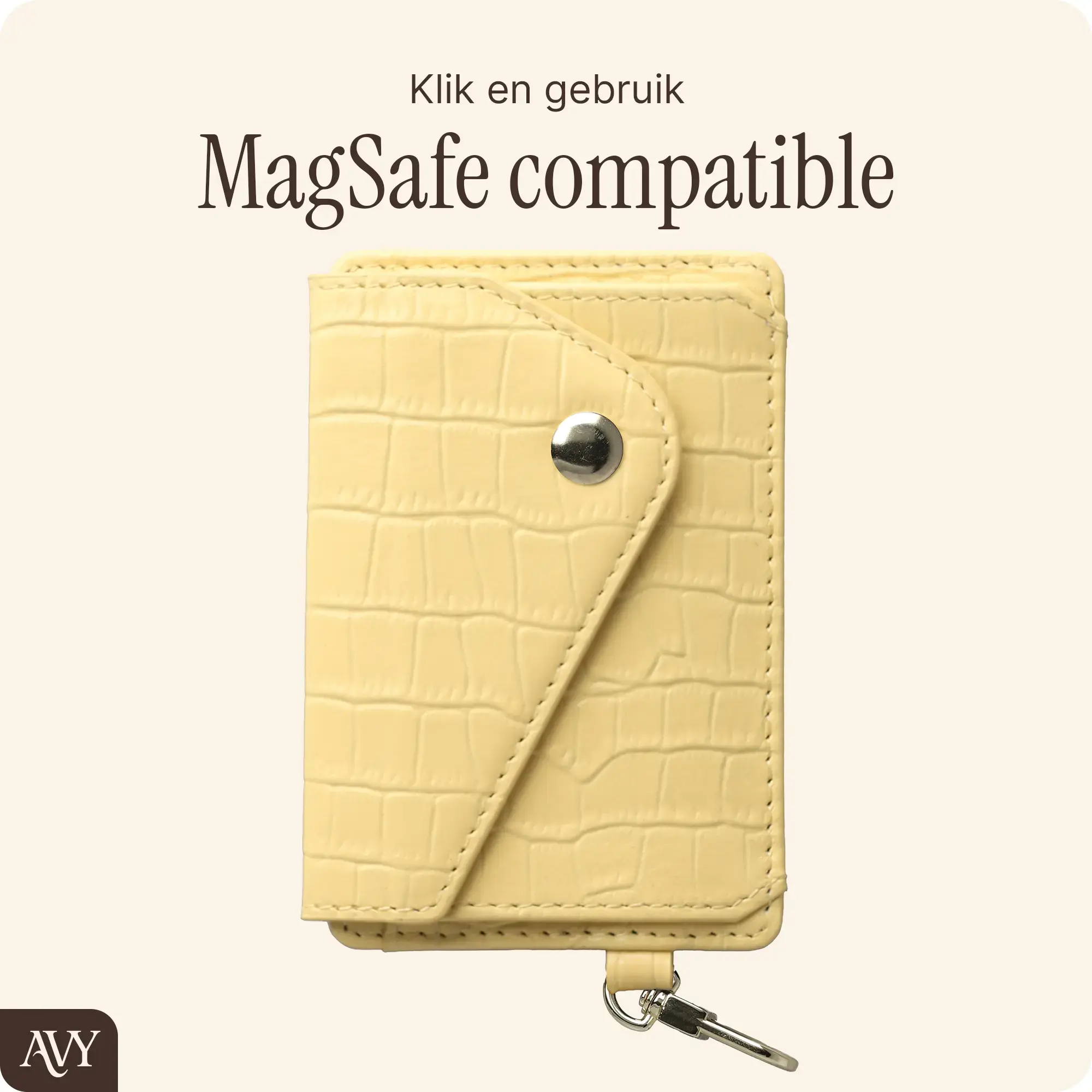 AVY Apple iPhone 14 / 13 - Classic Kit - Leather Croco Geel afbeelding 7