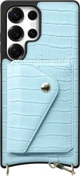 AVY Samsung Galaxy S25 Ultra - Classic Kit - Leather Croco Blauw afbeelding