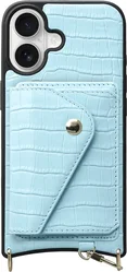 AVY Apple iPhone 16 - Classic Kit - Leather Croco Blauw afbeelding