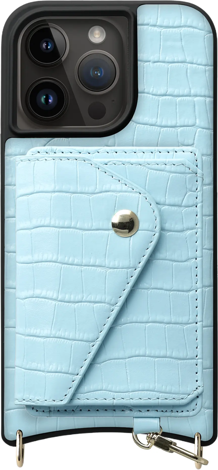 AVY Apple iPhone 15 Pro - Classic Kit - Leather Croco Blauw afbeelding 1