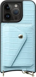 AVY Apple iPhone 15 Pro - Classic Kit - Leather Croco Blauw afbeelding